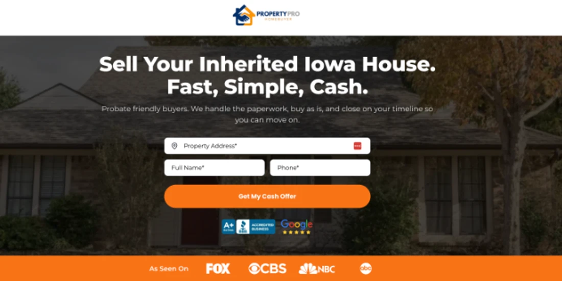 Real client landing page — sell-inherited-house keyword theme